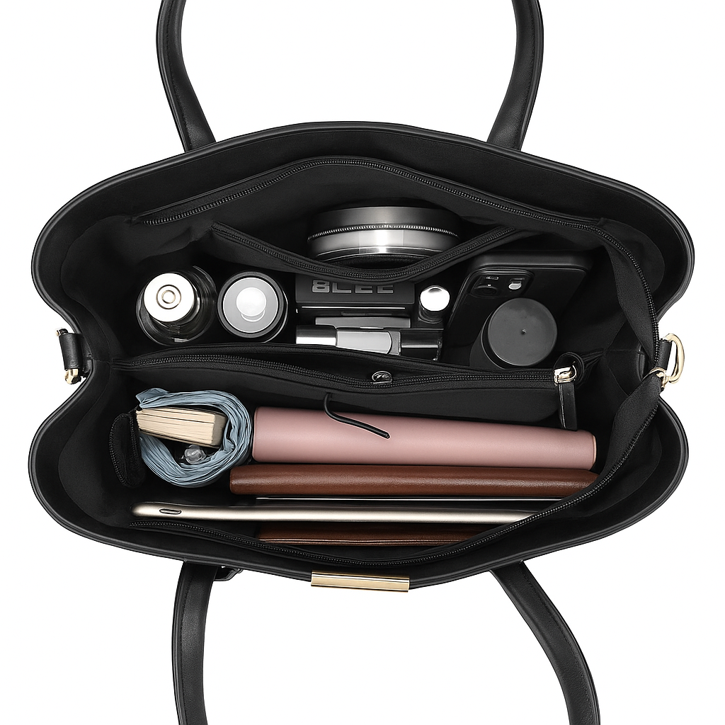 Women fashion casual solid color large capacity handbag