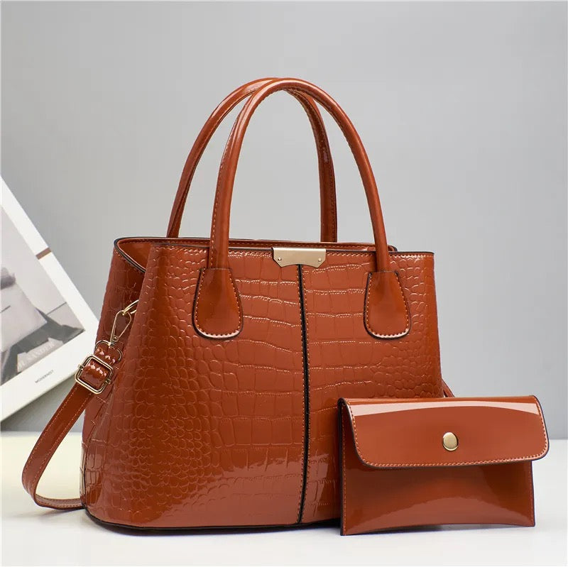 Crocodile pattern handbag