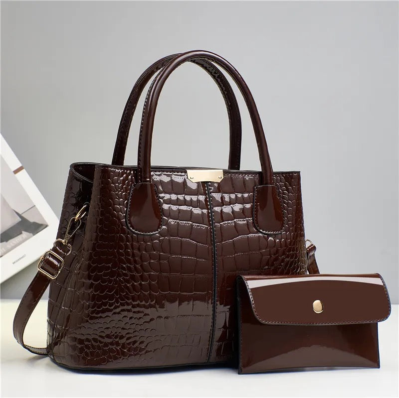 Crocodile pattern handbag
