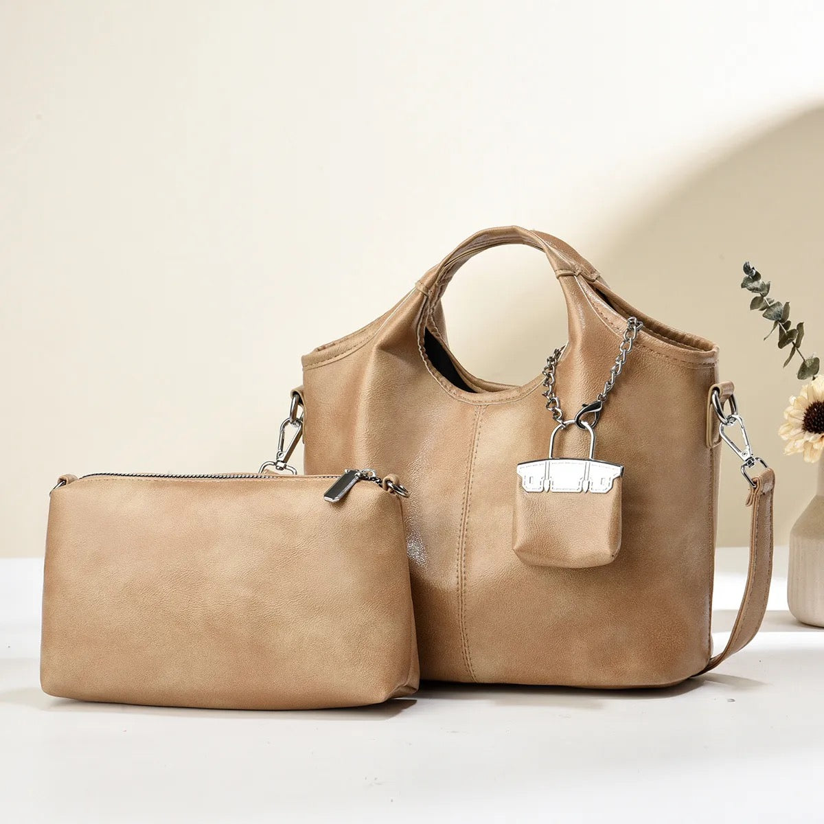 Cowhide pattern large handbag