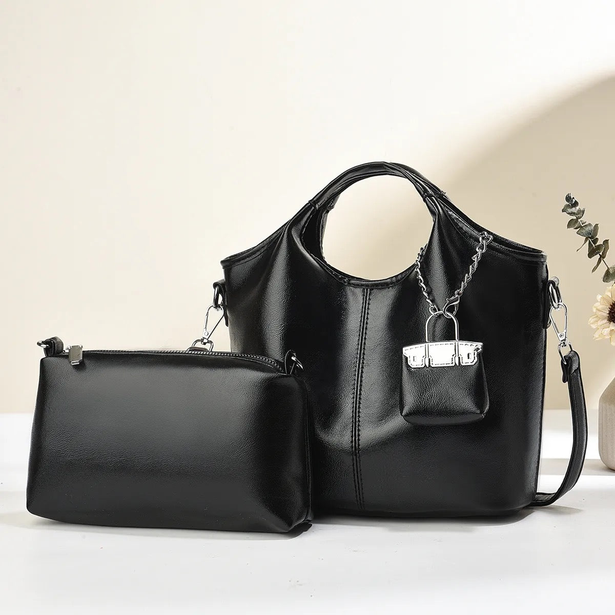 Cowhide pattern large handbag