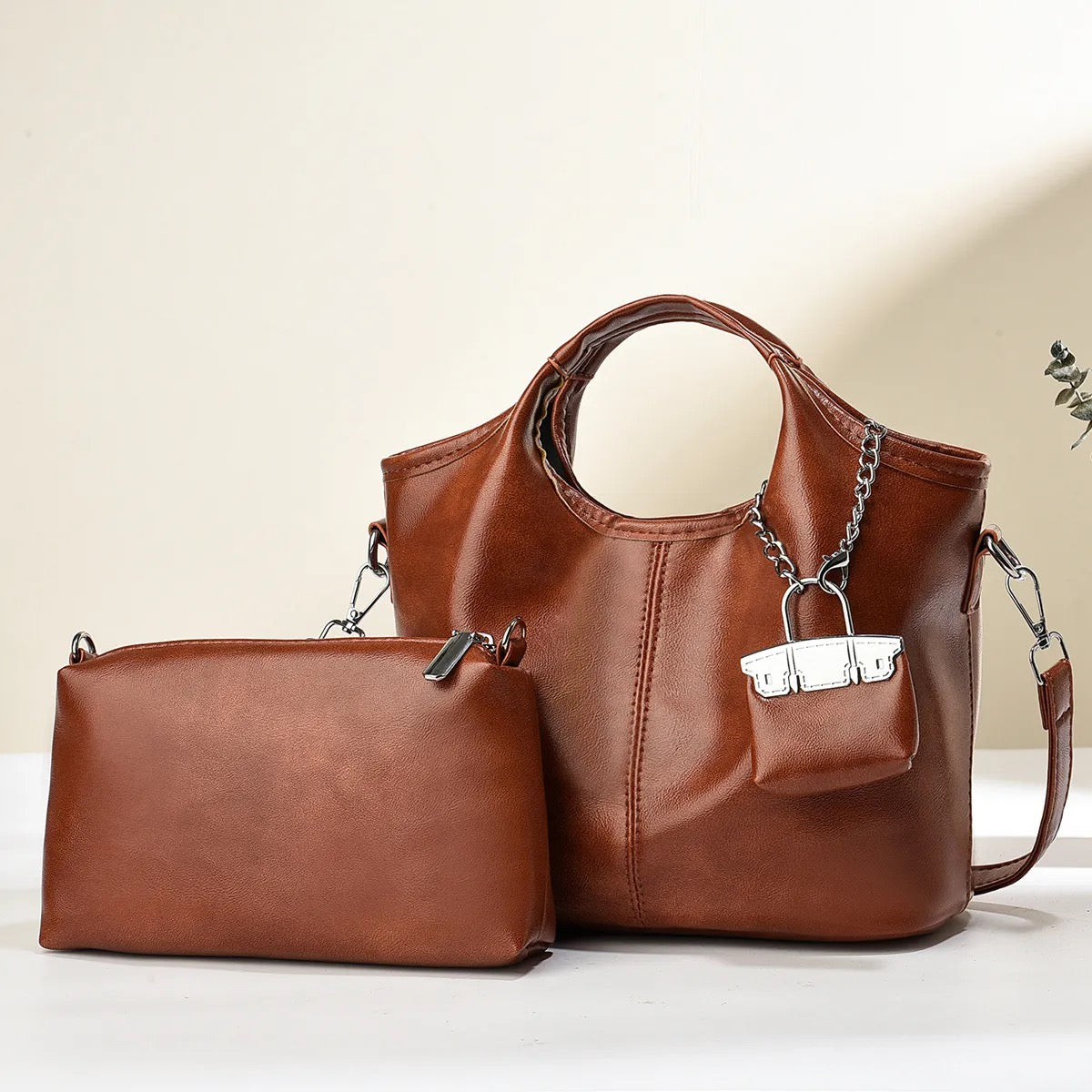 Cowhide pattern large handbag
