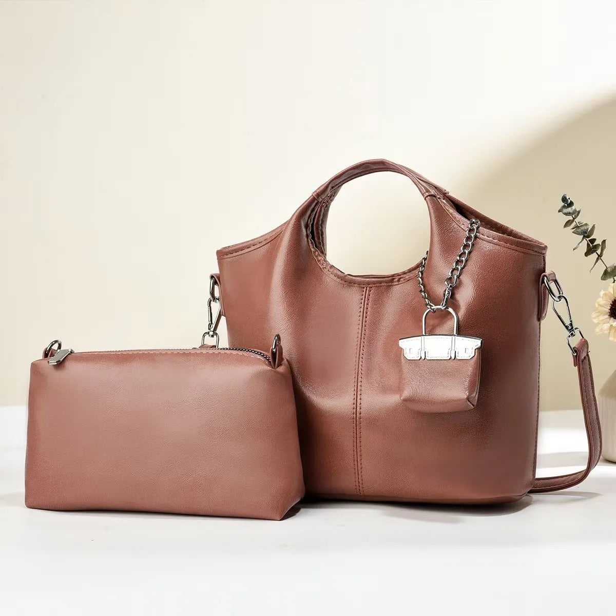 Cowhide pattern large handbag
