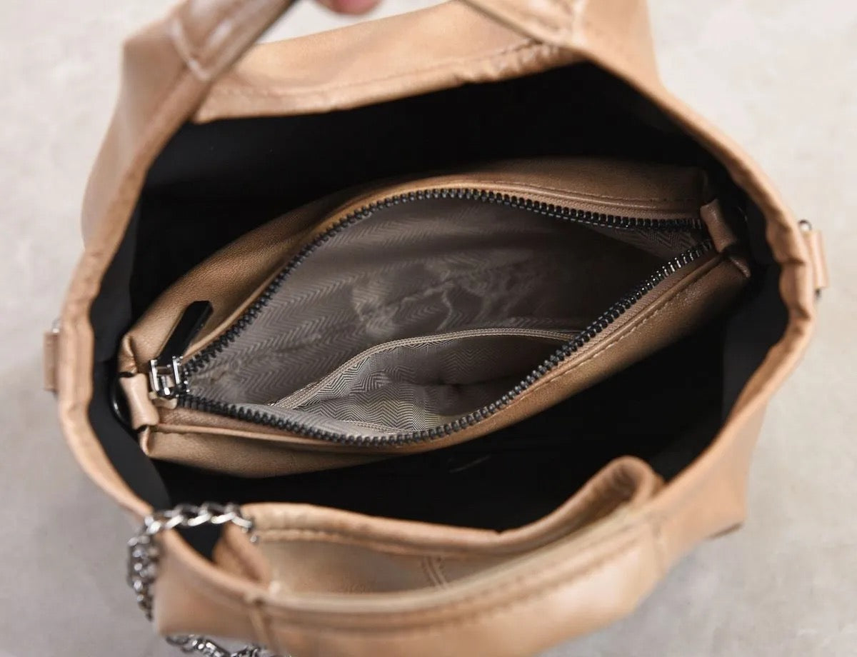 Cowhide pattern large handbag