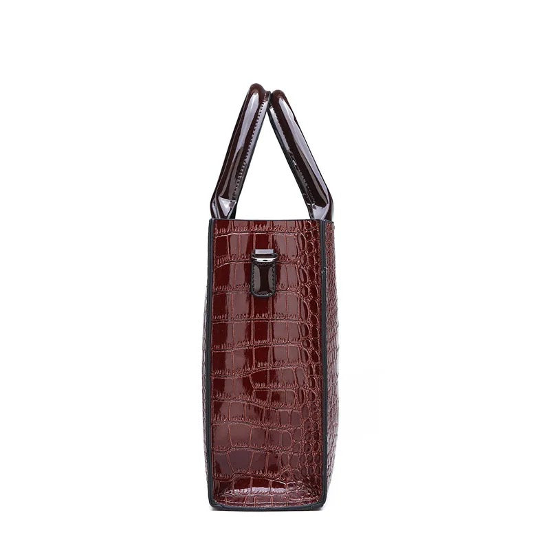 Women fashion crocodile pattern handbag
