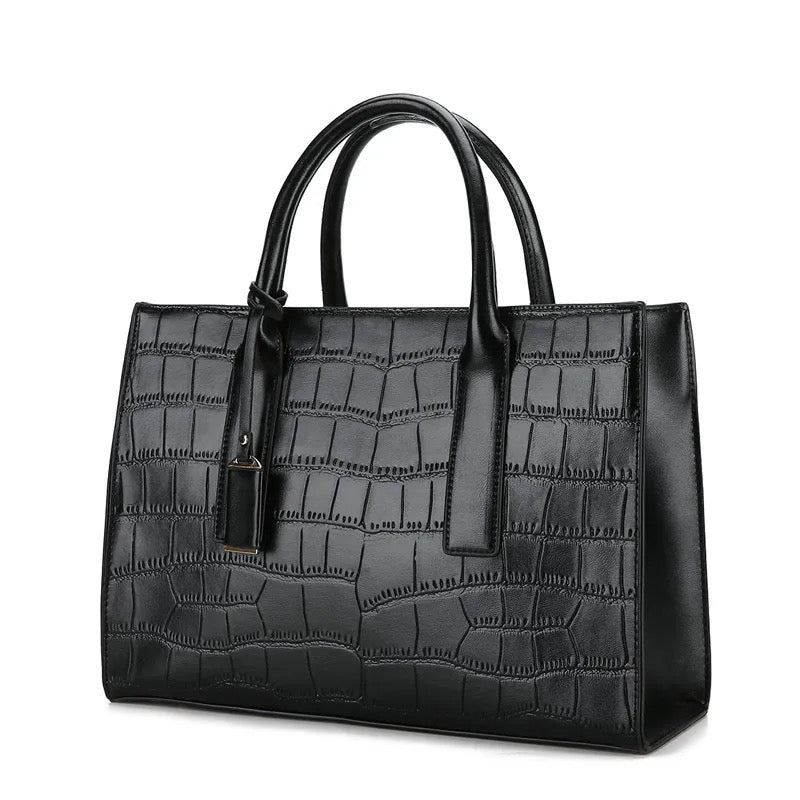 Women fashion large capacity crocodile pattern handbag