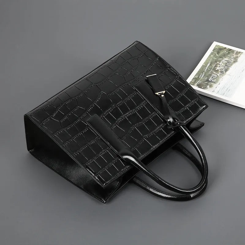 Women fashion large capacity crocodile pattern handbag