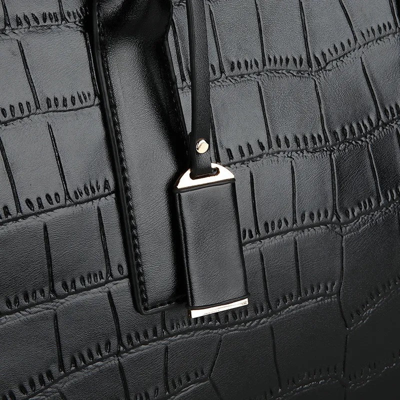 Women fashion large capacity crocodile pattern handbag