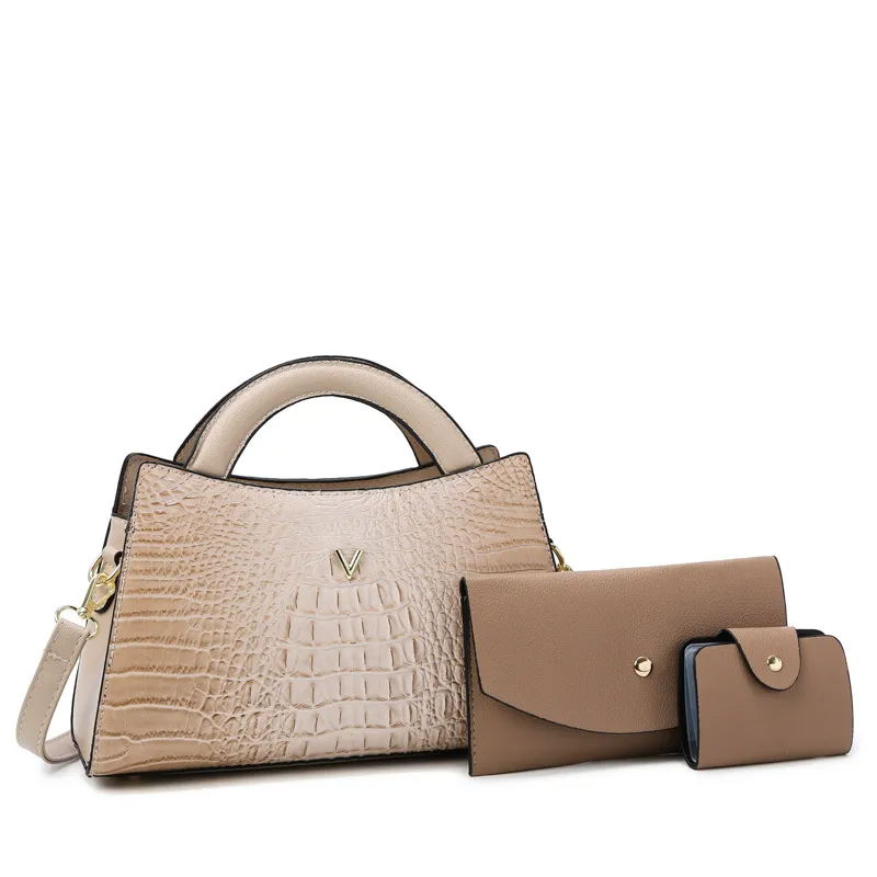 The Valeria Set – Luxe Croc 3-in-1 Handbag Collection